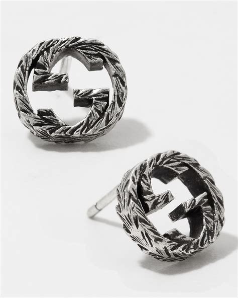 gucci bamboo earrings silver|gucci interlocking earrings.